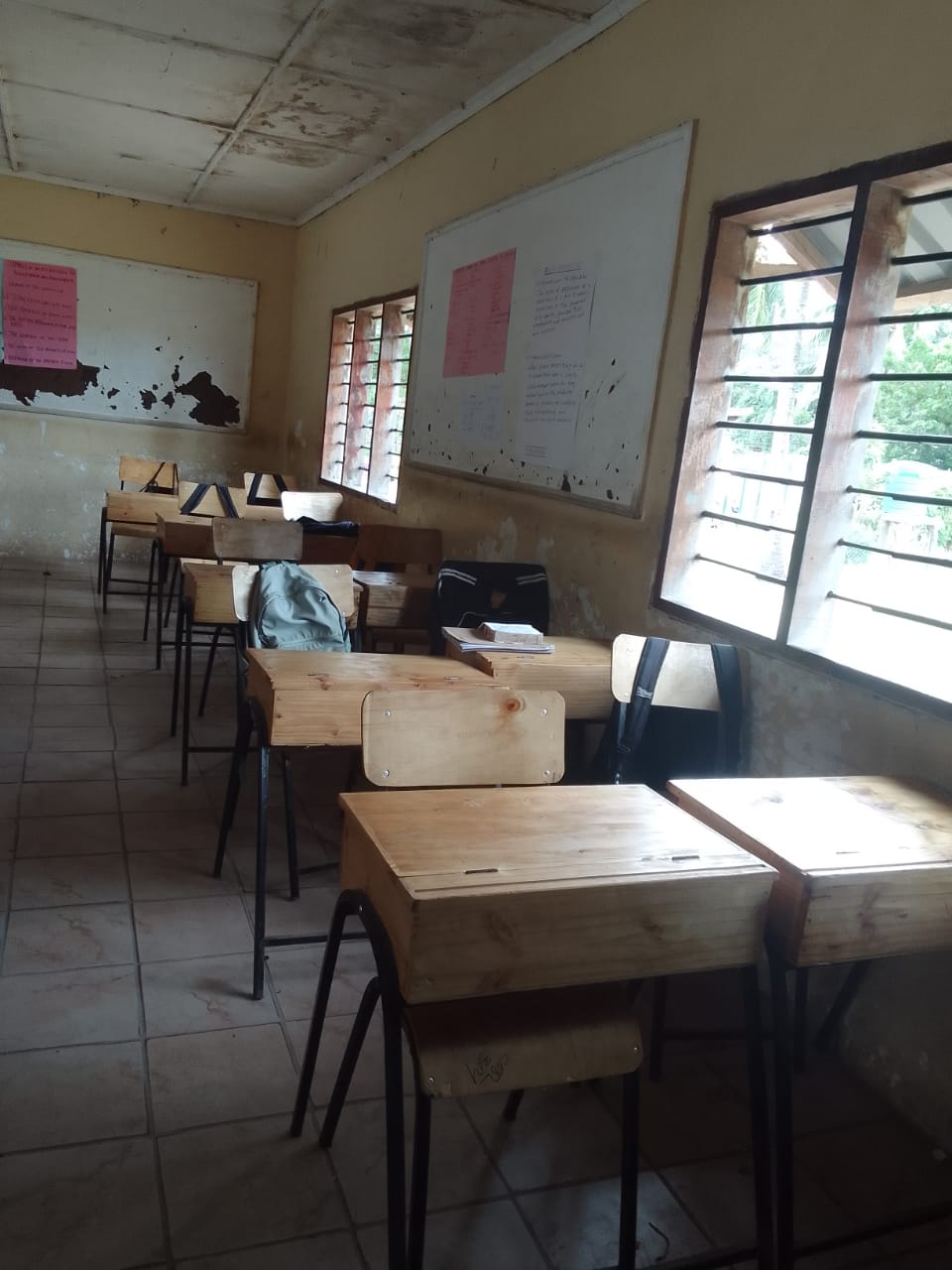 Classroom with new desks installed